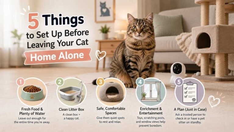 5 Things to Set Up Before Leaving Your Cat Home Alone