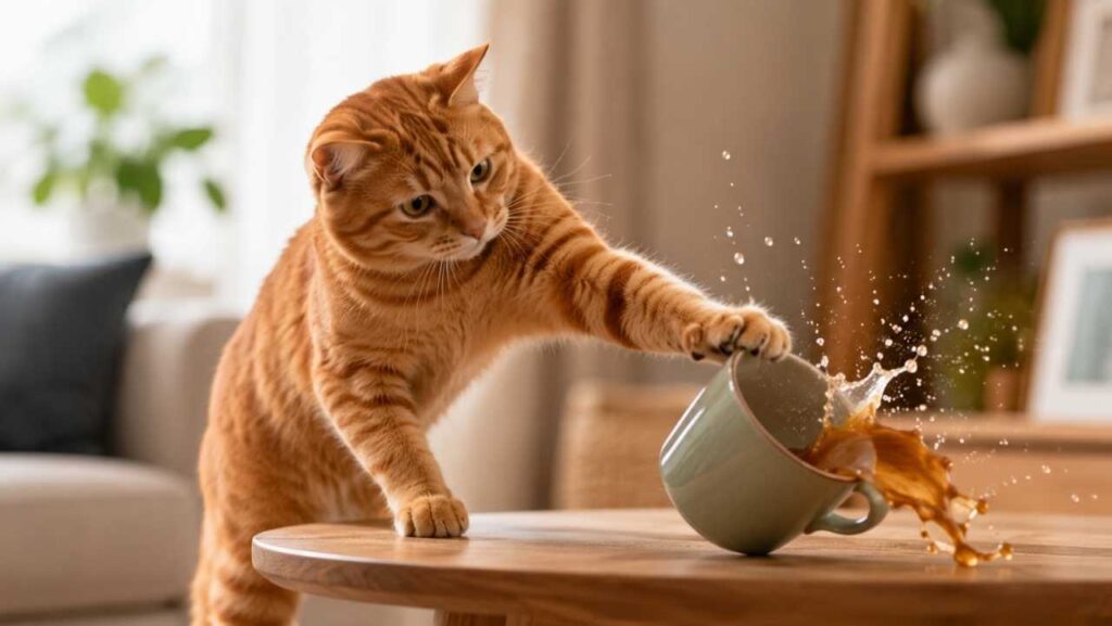 Why Does My Cat Knock Things Off Tables? The Science (and Sass) Behind It