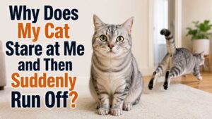 Why Does My Cat Stare at Me and Then Suddenly Run Off?