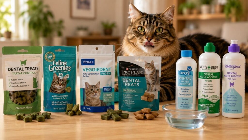 
Best Cat Dental Treats and Water Additives (Because Brushing Never Happens)