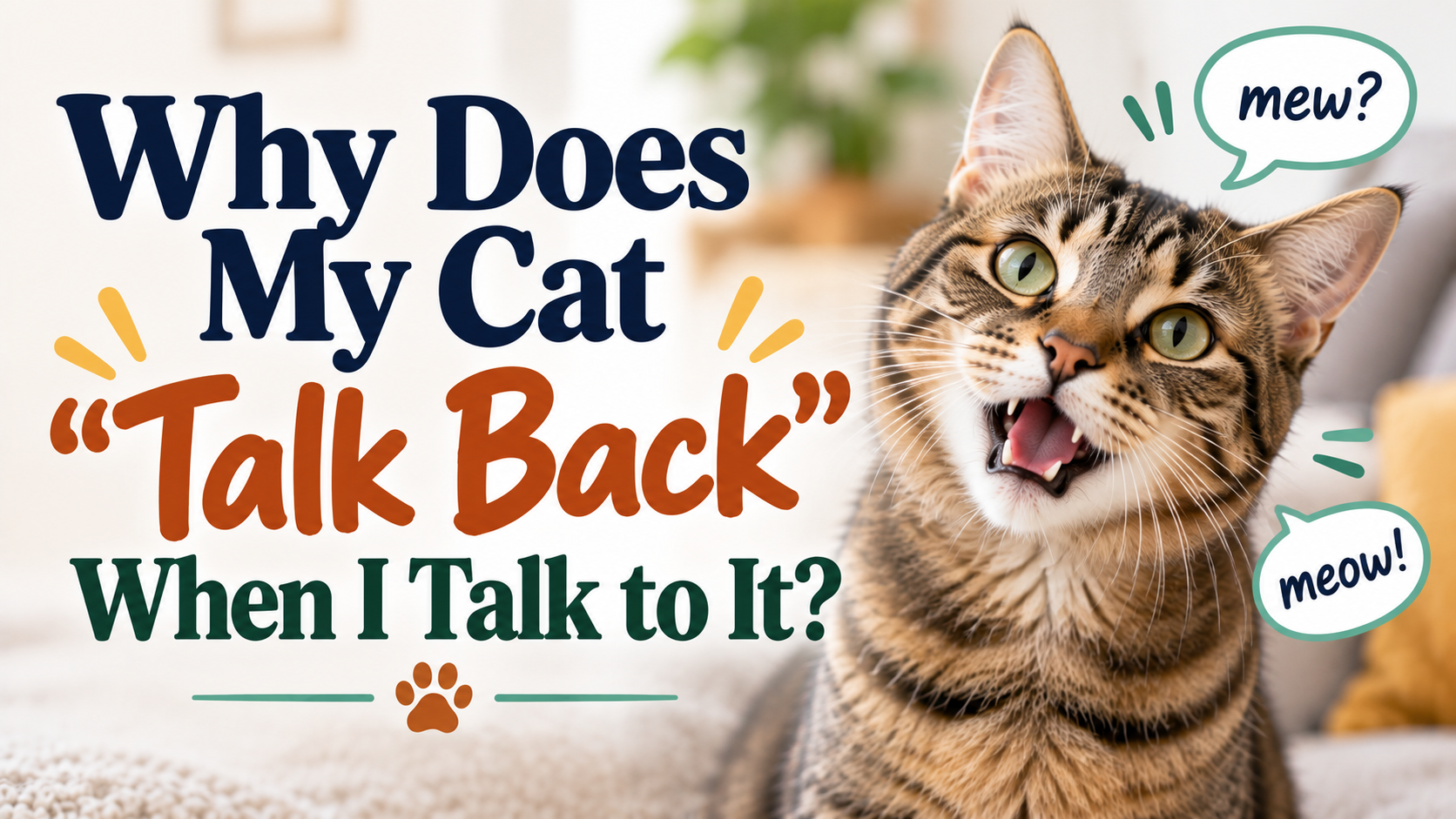 Why Does My Cat 'Talk Back' When I Talk to It?